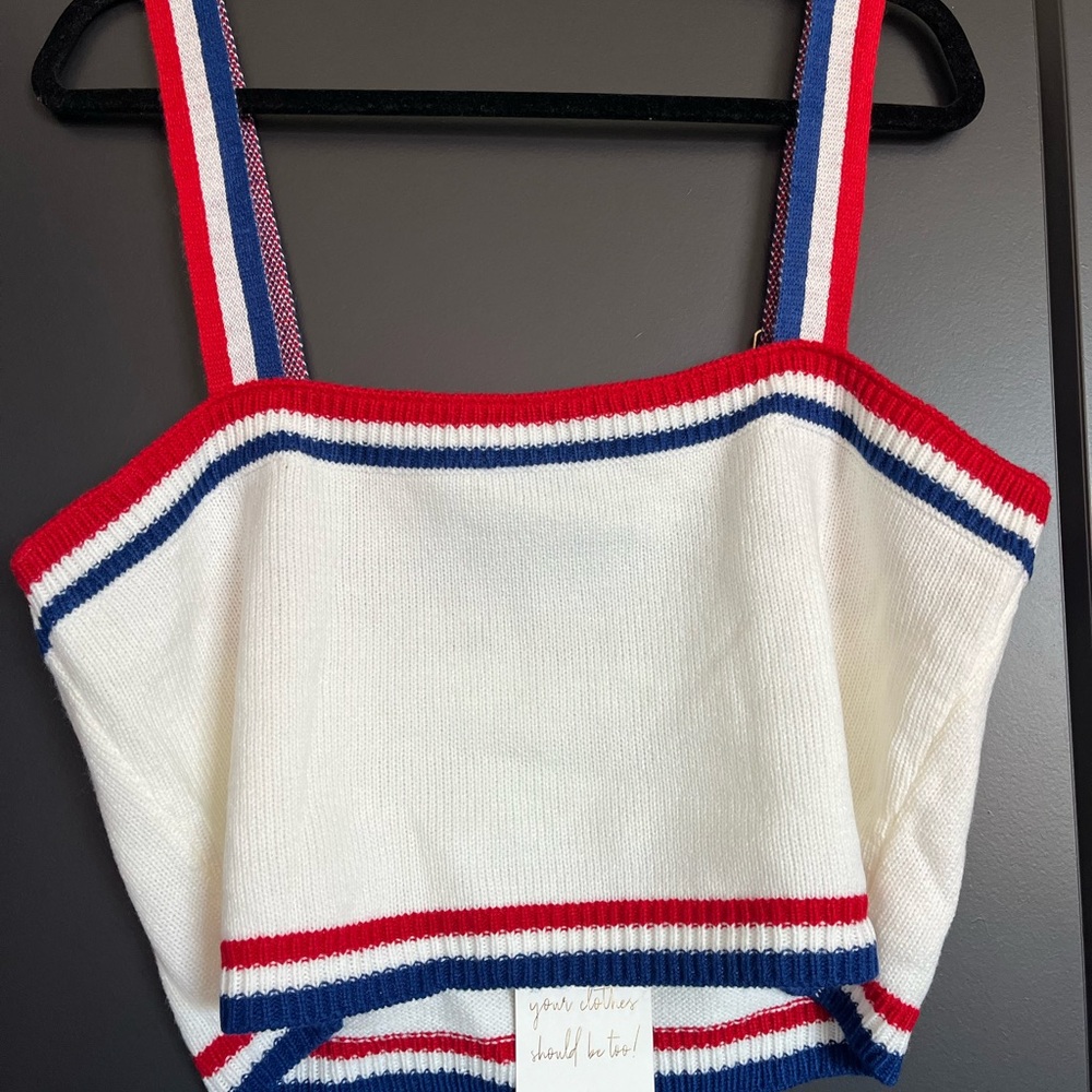 Show Me Your Mumu Below Deck Tank USA Stripe Knit - Picture 4 of 6